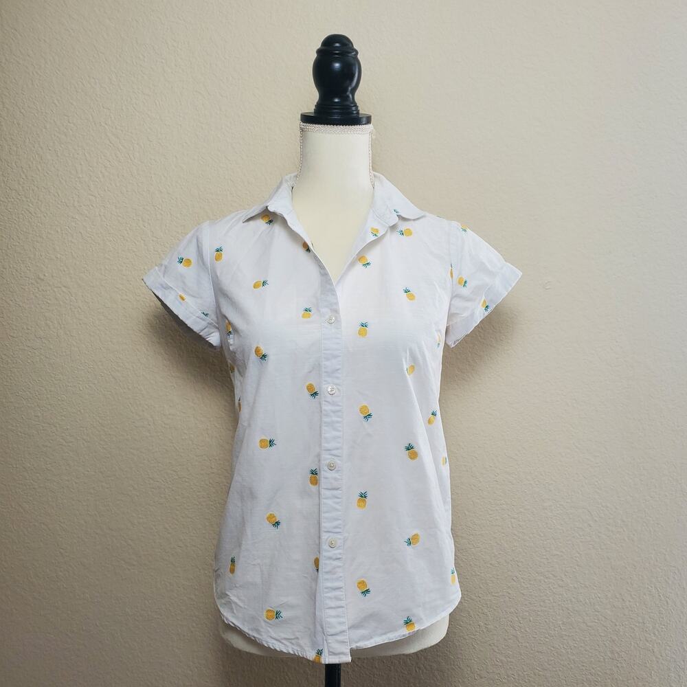 UnTuckIt Penny Pineapple Collared Blouse XS
